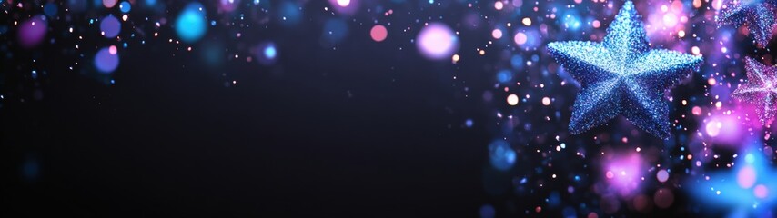 Sparkling Glittery Stars and Festive Bokeh