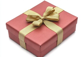 Obraz premium Red Gift Box with Gold Ribbon