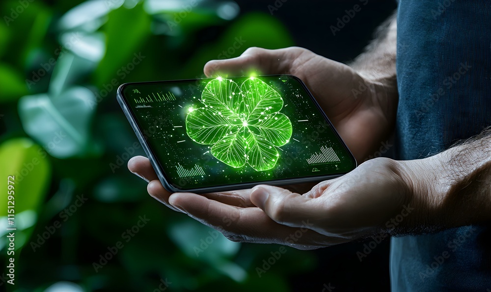 Poster sleek mobile app interface displaying innovative visual graphics