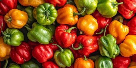 Vibrant Habanero Scotch Bonnet Pepper showcased in a colorful arrangement, highlighting the unique features of Habanero Scotch Bonnet Pepper for culinary enthusiasts and spice lovers alike.