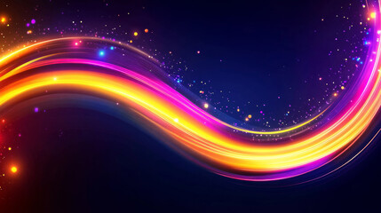 Vibrant abstract background with colorful light trails and sparkles