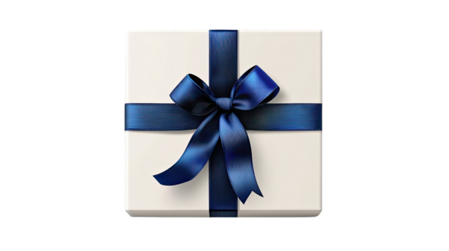 Presents with Navy Blue Ribbon  - Powered by Adobe