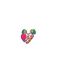 carrot and bit love shaped logo