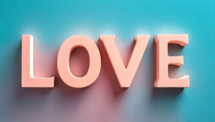pastel LOVE text on pastel background