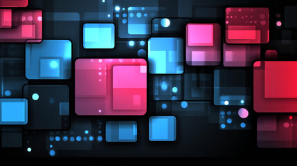 Fototapeta premium abstract background with colorful squares and circles creating dynamic visual effect