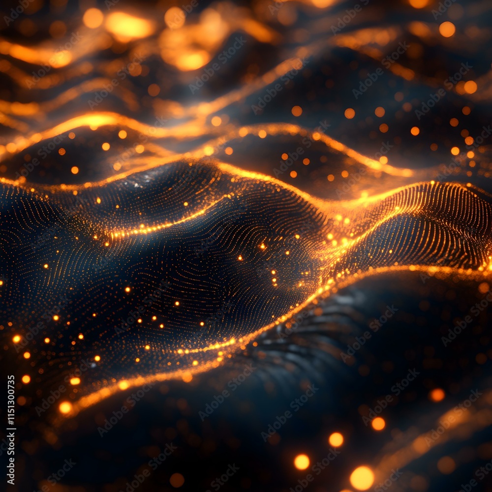 Poster abstract data visualization representing connectivity in 3d space