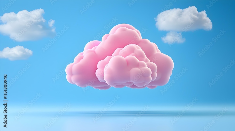 Poster abstract representation of cloud computing in a colorful composition