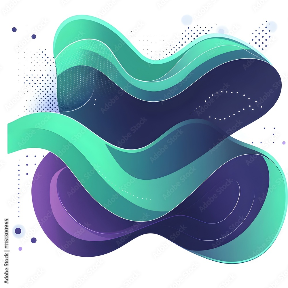 Poster abstract representation of data science concept with fluid shapes