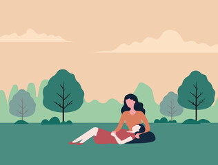 lovely couple of women relax sleep on her lover's hand together flat design 