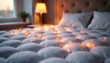 Fototapeta premium Softly glowing mattress with subtle patterns, serene colors, peaceful ambiance , sleeping, gentle