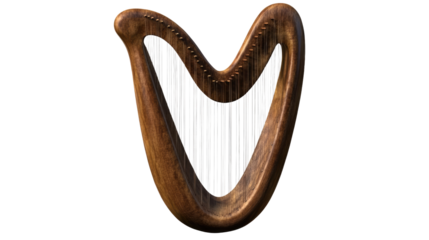 Celtic Harp: A beautiful wooden harp, a symbol of tradition, music, and artistry, ready to enchant with its ethereal melodies. 