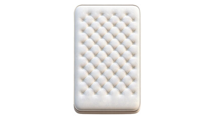 Luxury Mattress Texture: Close-up view of a pristine, tufted mattress with a luxurious, quilted design. The texture exudes comfort and sophistication.