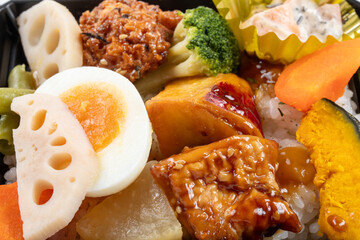 具だくさんのコンビニ弁当