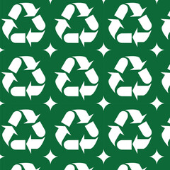 Fototapeta premium recycle symbol on green background