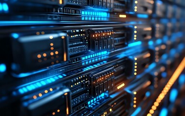 An advanced IT security concept background, with 3D encryption symbols, secure server connections, and digital locks, highlighting the importance of data protection in cyberspace