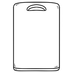 cutting board illustration hand drawn outline vector