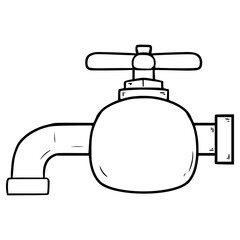 faucet illustration hand drawn outline vector