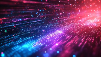 Fototapeta premium A hightech IT security concept background featuring a glowing digital shield, secure data streams, and abstract binary code, symbolizing protection in cyberspace