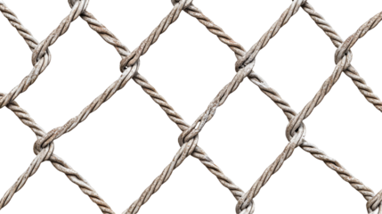 Rustic Diamond Rope Netting Texture, Pattern, Background, Design, Weave, Knots, Mesh, Fabric, White