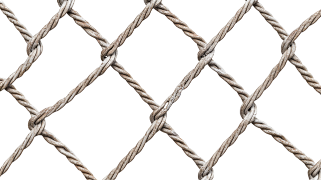 Rustic Diamond Rope Netting Texture, Pattern, Background, Design, Weave, Knots, Mesh, Fabric, White