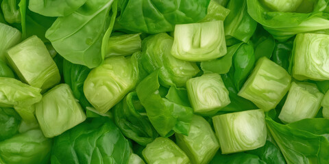 Freshly chopped greens, vibrant and healthy.