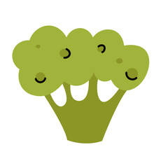 Hand drawn broccoli in doodle style. Healthy food. Dieting vegetable