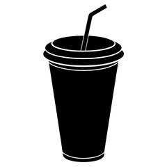 paper cup with straw