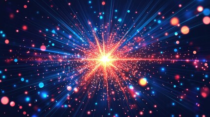 Happy New Year with Fireworks Vector Illustration Background for a Festive "2025" Design