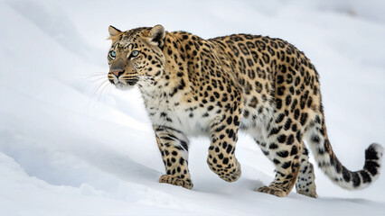 Fototapeta premium snow leopard in the snow