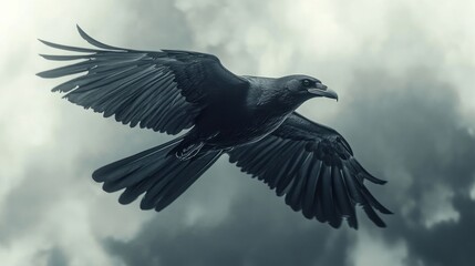 Obraz premium Raven in Flight