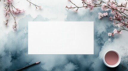 Elegant letterhead design featuring a soft watercolor background, with a stylish logo and space for contact details.