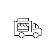 Fototapeta premium Food Truck Line Style Icon Design
