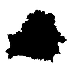 Fototapeta premium Belarus high detailed vector representation of country silhouette in solid black on white background. For educational, decorative, or informational use showcasing the national outline.