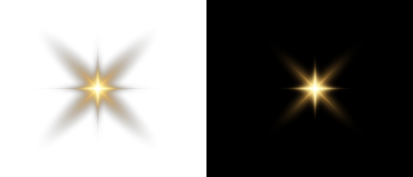 Png gold star light, sparkle. Yellow light effect. Shining light with yellow gold color. Png spotlight spark.Vector transparent sunlight special lens flare light effect.	
