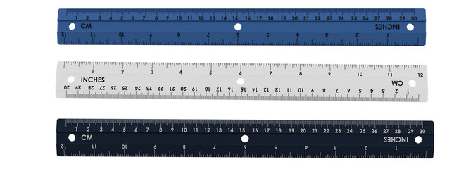 12in-30CM Ruler isolated on white