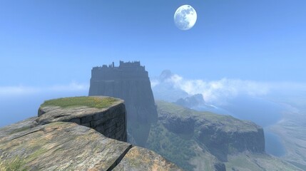 Majestic Castle Perched Atop A Cliffside Mountain