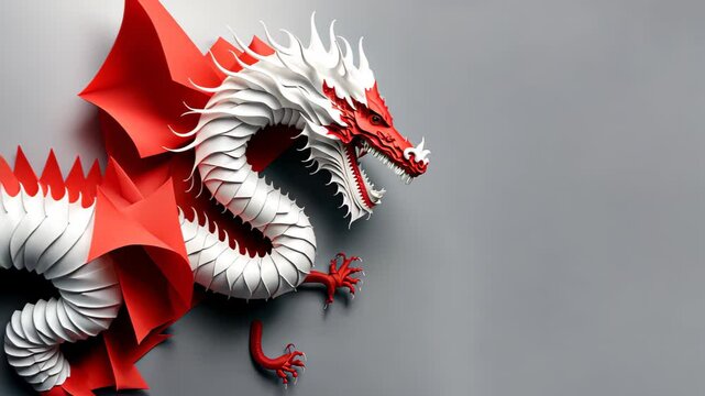 Happy chinese new year background realistic dragon character.