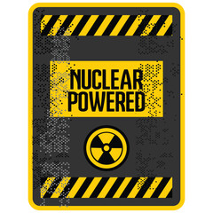 Nuclear Powered, sign and board vector