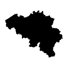 Belgium high detailed vector representation of country silhouette in solid black on white background. For educational, decorative, or informational use showcasing the national outline.
