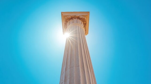 Sunlight Through a Classical Column