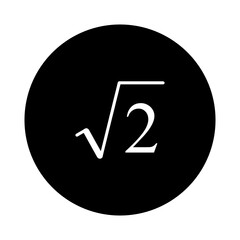 square root mathematical calculation icon