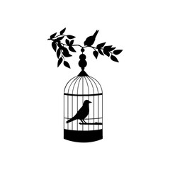 bird in a cage icon design vectors illustration