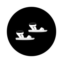 simple sandal icon in black