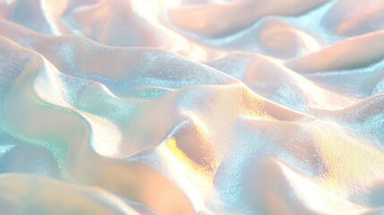 Obraz premium A detailed foil texture shimmering on a holographic white surface with pearlescent gradients that blend seamlessly.