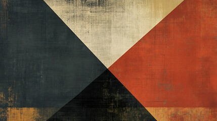 Abstract textured geometric design with distressed, muted colors.