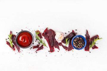 Dried meat snack, jerky meat