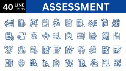 Assessment line icons set. Vector Illustration 