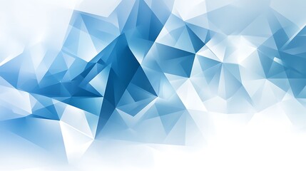 Obraz premium Abstract geometric background with light blue and white triangles.