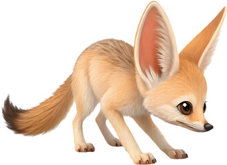 Obraz premium Charming and playful Fennec Foxes cartoon clipart, ideal for animal-themed illustrations.