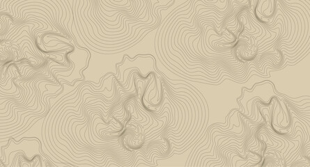 Topographic map background with brown contours